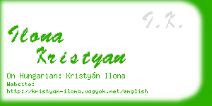 ilona kristyan business card